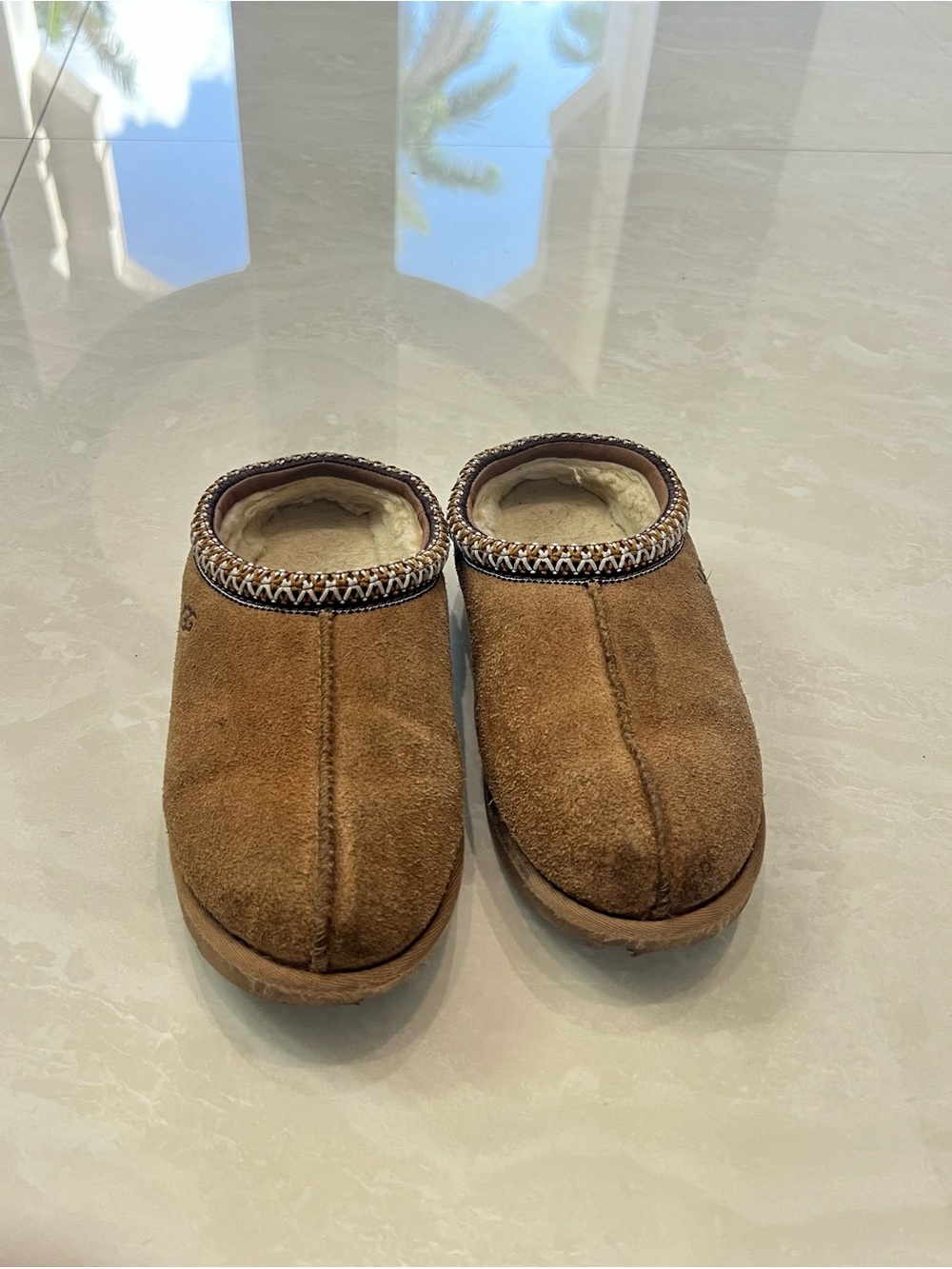 UGG Tasman Il Slipper Brown Suede Slip-On Shearling Lined Clogs